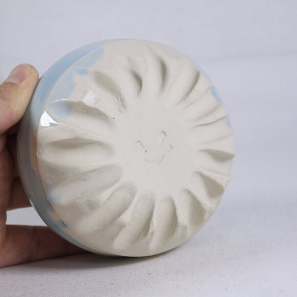 small ceramic baby blue bowl, handmade pottery key dish, tea light dish - Picture 6 of 8